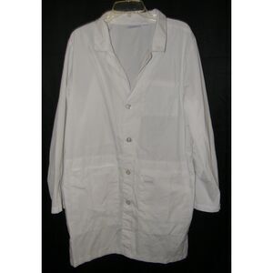LANDAU Mens Sz 42 Vintage Doctor Nurse Medical Hospital White Lab Coat Pockets